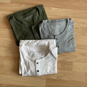 3 Pack of Banana Republic Long Sleeve Henley Tees